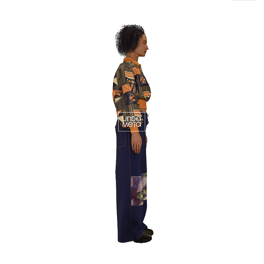 Zimo Ukara I pattern design on Afrikan 3D female model by © 2025 Uchechukwu Ezeemo
