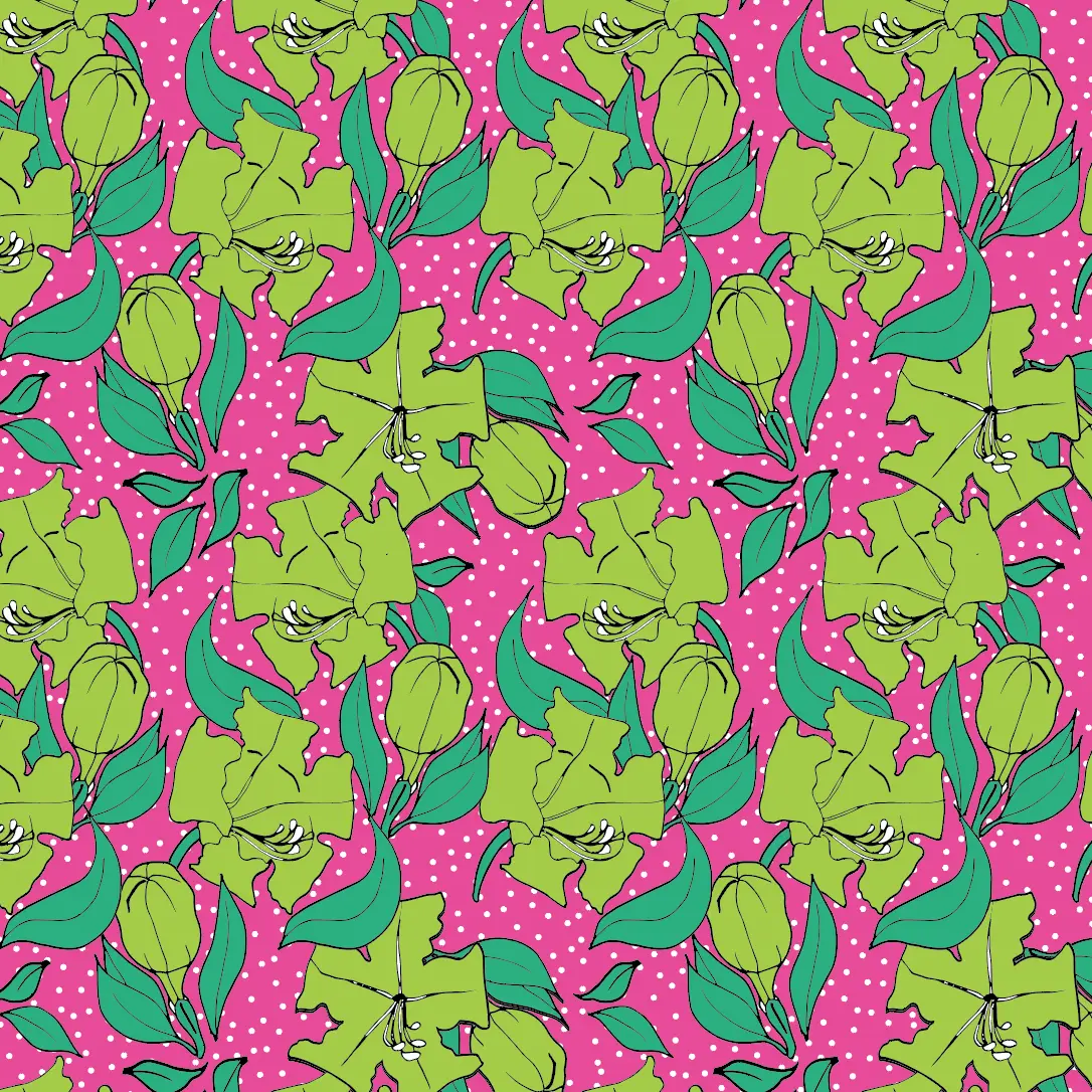 Trumpet Fuchsia pattern design by © Nanjala Design for UndaMeta