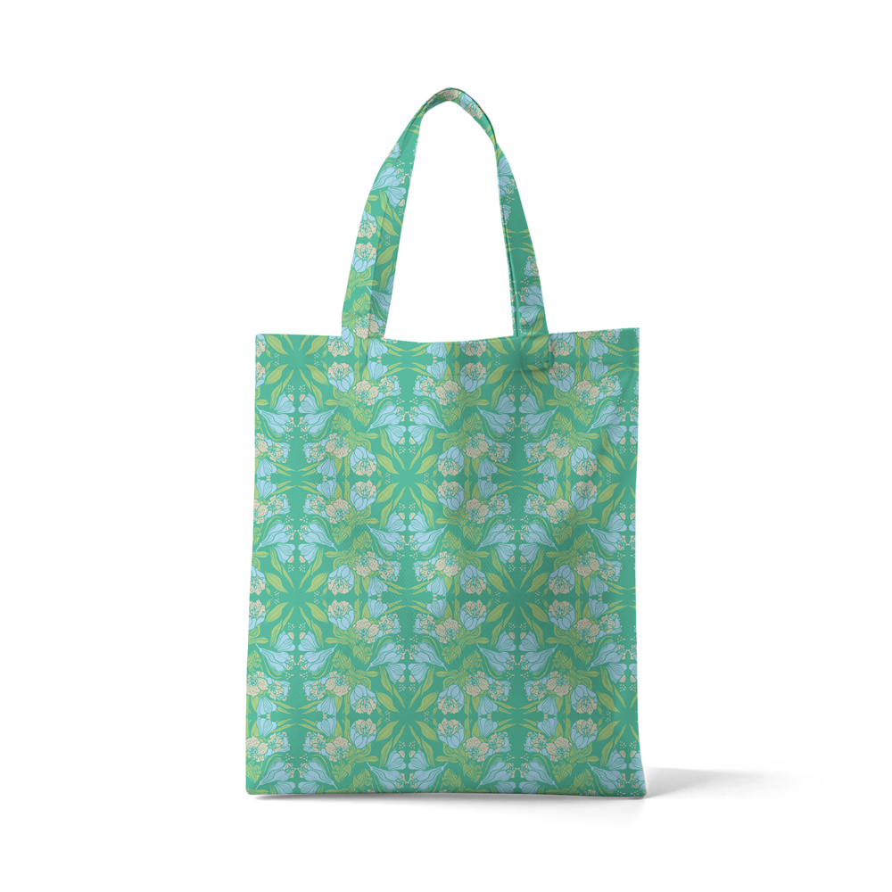 Alstroemeria Sea Green tote bag by © Nanjala Design for UndaMeta
