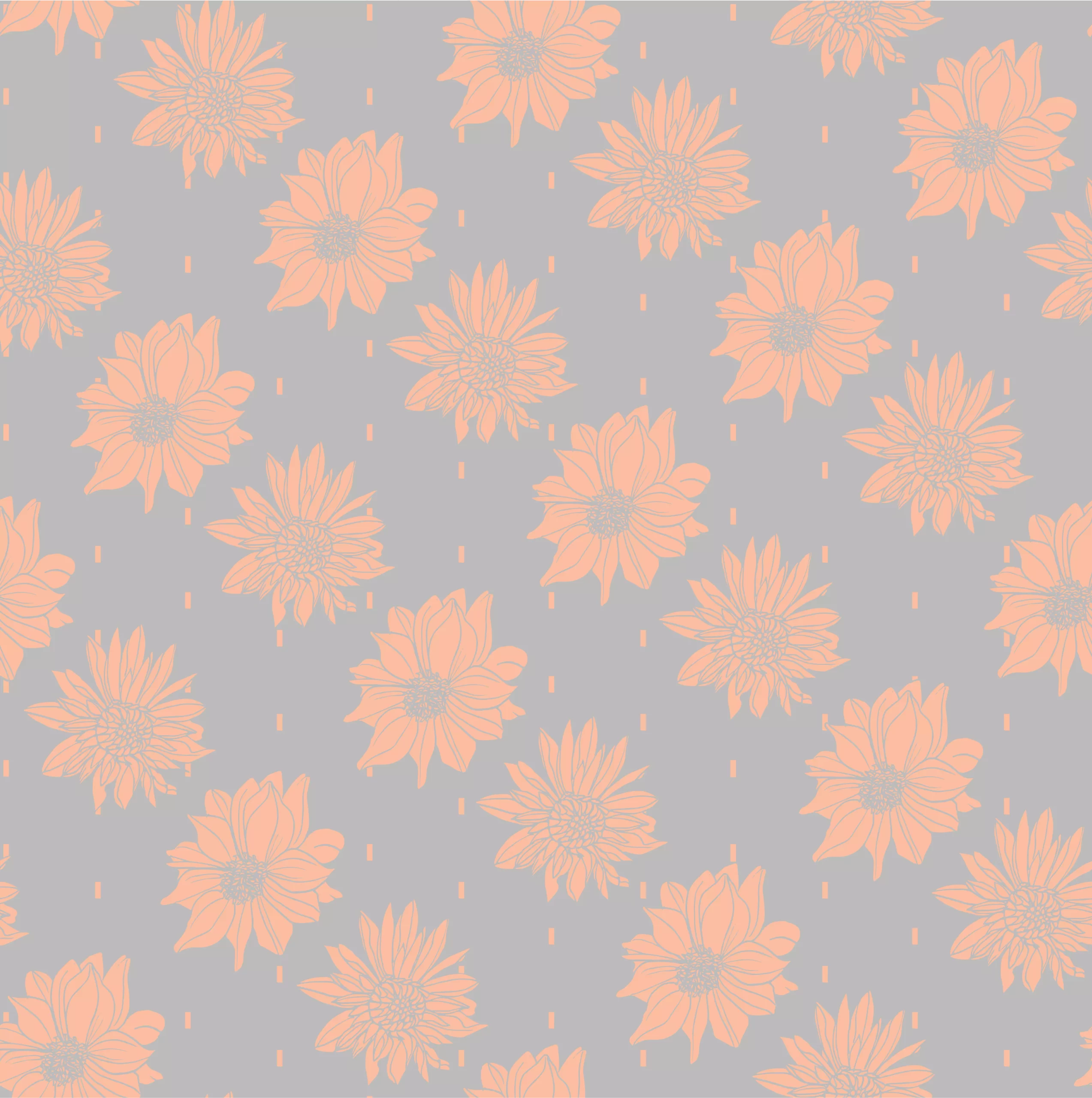 Dahlia Rain Peach_ by Teresa Lubano