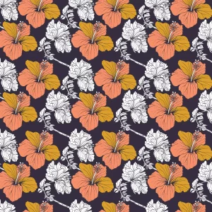 Hibiscus Pattern in Bullet Peach by Nanjala Design