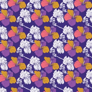 Hibiscus Pattern in Regal Purple by Nanjala Design