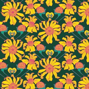 Mexican Sunflower Tropics pattern design by © Nanjala Design for UndaMeta
