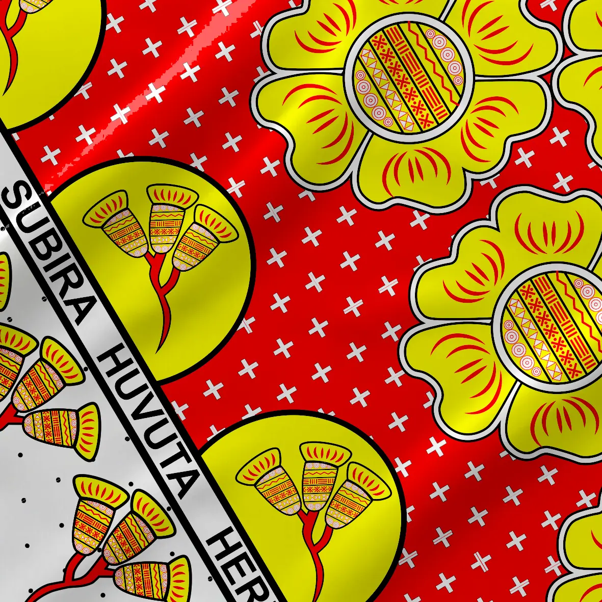 Subira Huvuta Heri zoom in pattern khanga design by © Anna Okumu for UndaMeta