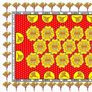 Subira Huvuta Heri pattern khanga design by © Anna Okumu for UndaMeta