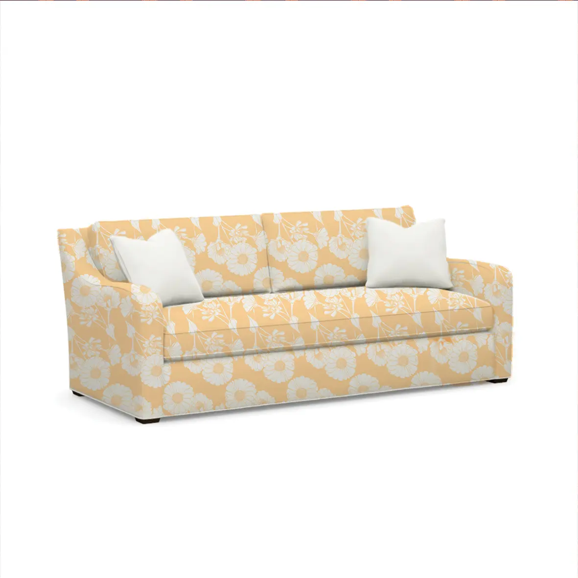 Two-seater sofa with the Zinnia Chill pattern design by © Nanjala Design for UndaMeta