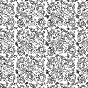 Ditzy Maua Monochrome pattern design by © Nanjala Design for UndaMeta