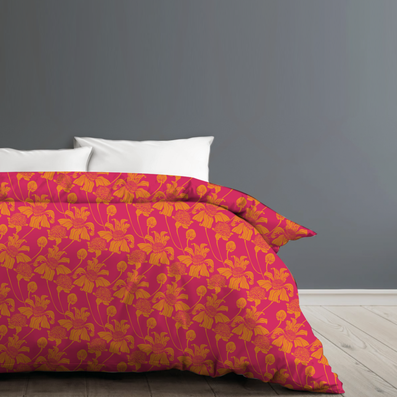 Tithonia Fuchsia duvet cover by © Nanjala Design for UndaMeta