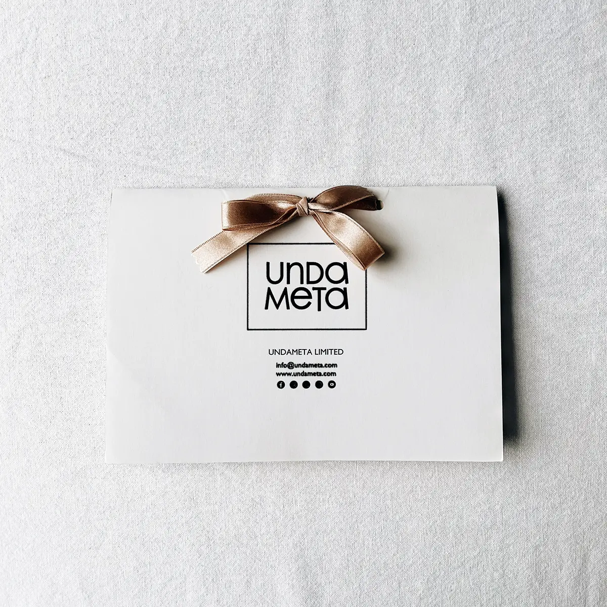 UndaMeta Fabric Swatch Catalogue front cover in white