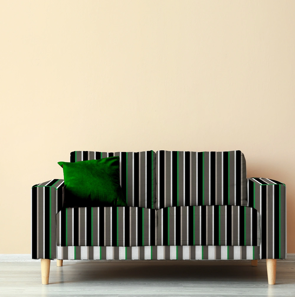 Jungle Stripes sofa set mockup by © 2025 Nanjala Design for UndaMeta