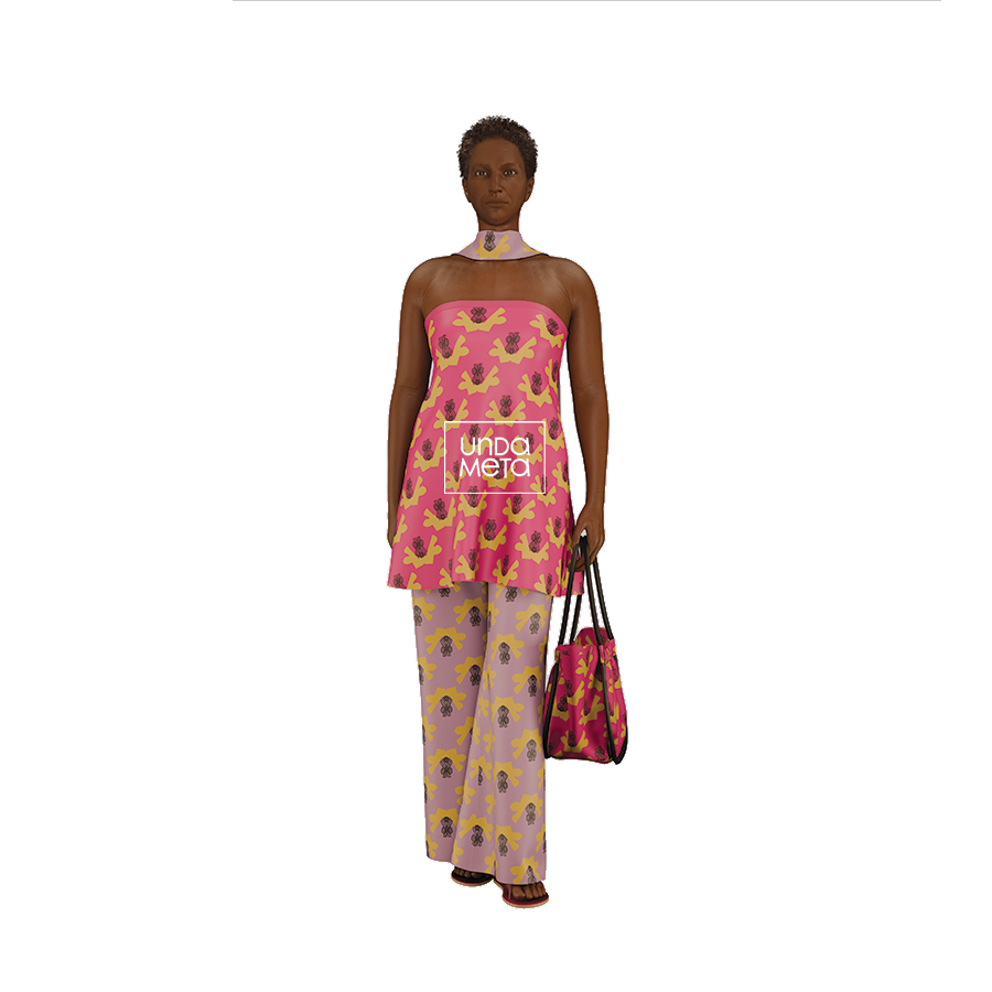 Nyuki A and Nyuki B pattern design on 3D model by © 2025 Naniki Design