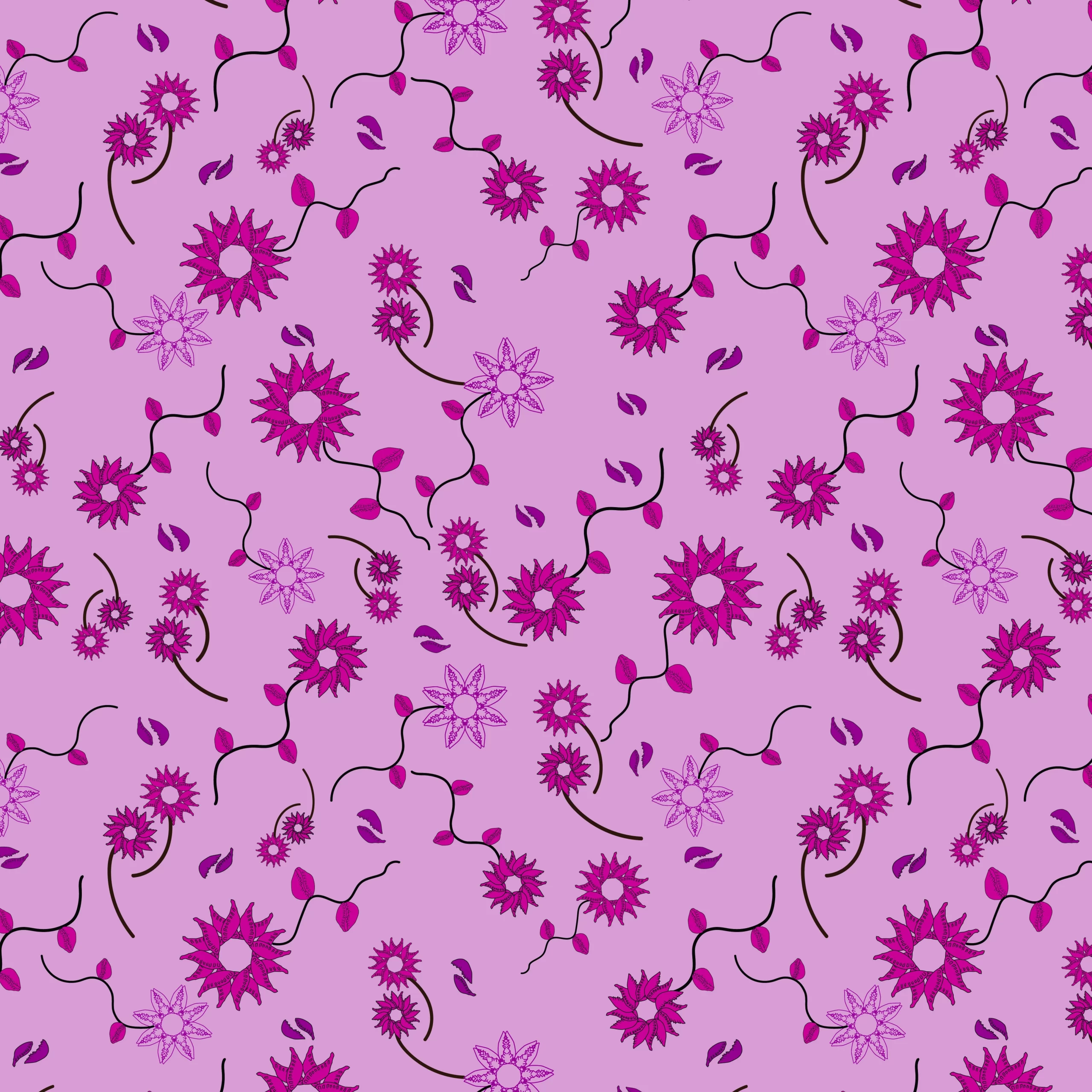 Cowrie Floral Pattern Design by Mugure for UndaMeta. Available in Burnt Pink Colourway.