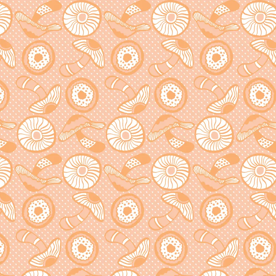 Mushroom Apricot pattern design by © Nanjala Design for UndaMeta