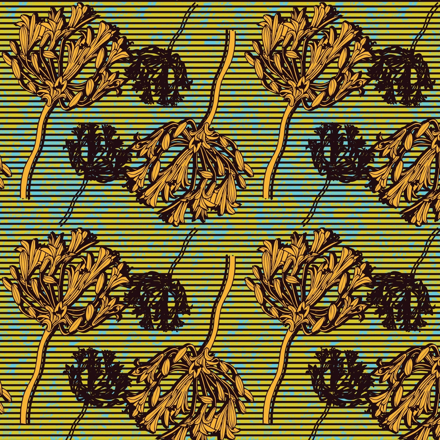 Agapanthus Ginger Root pattern design by © Nanjala Design for UndaMeta