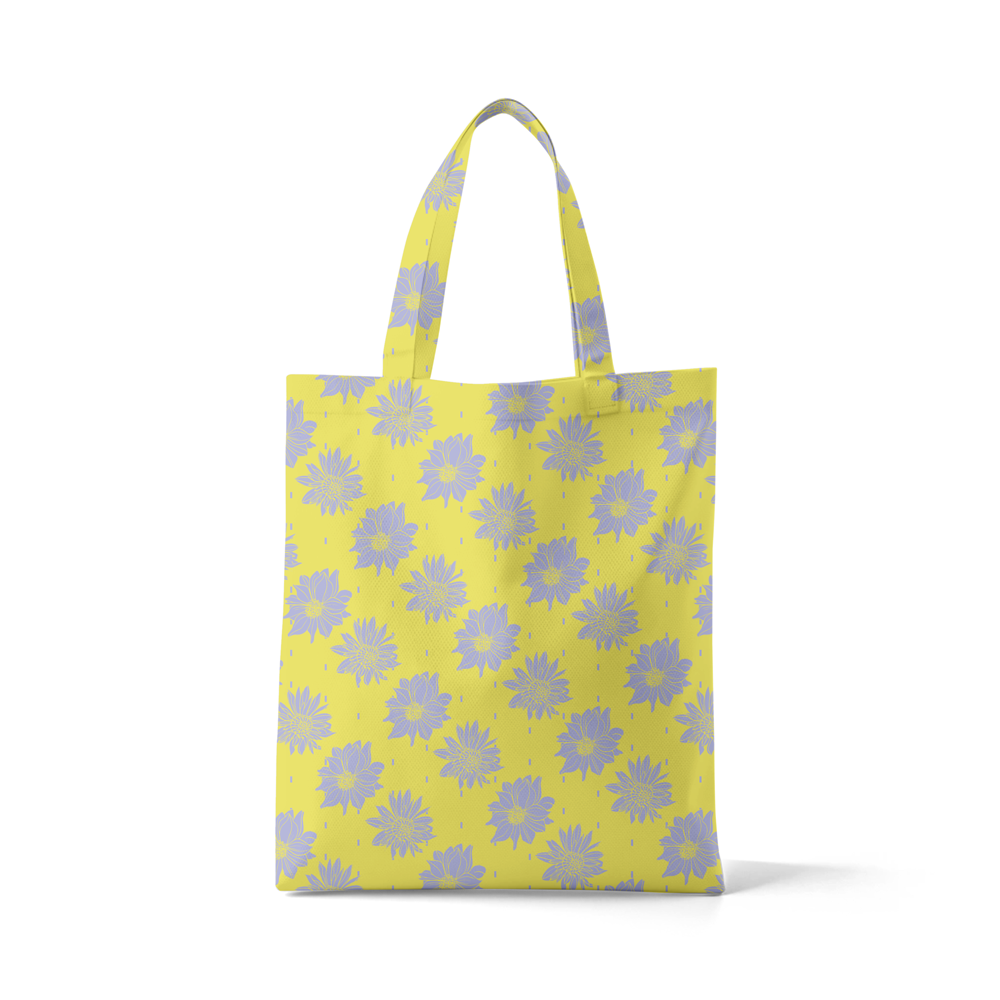 Dahlia Rain Electric Yellow tote bag by © Nanjala Design for UndaMeta