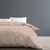 Dahlia Rain Peach duvet cover by © Nanjala Design for UndaMeta