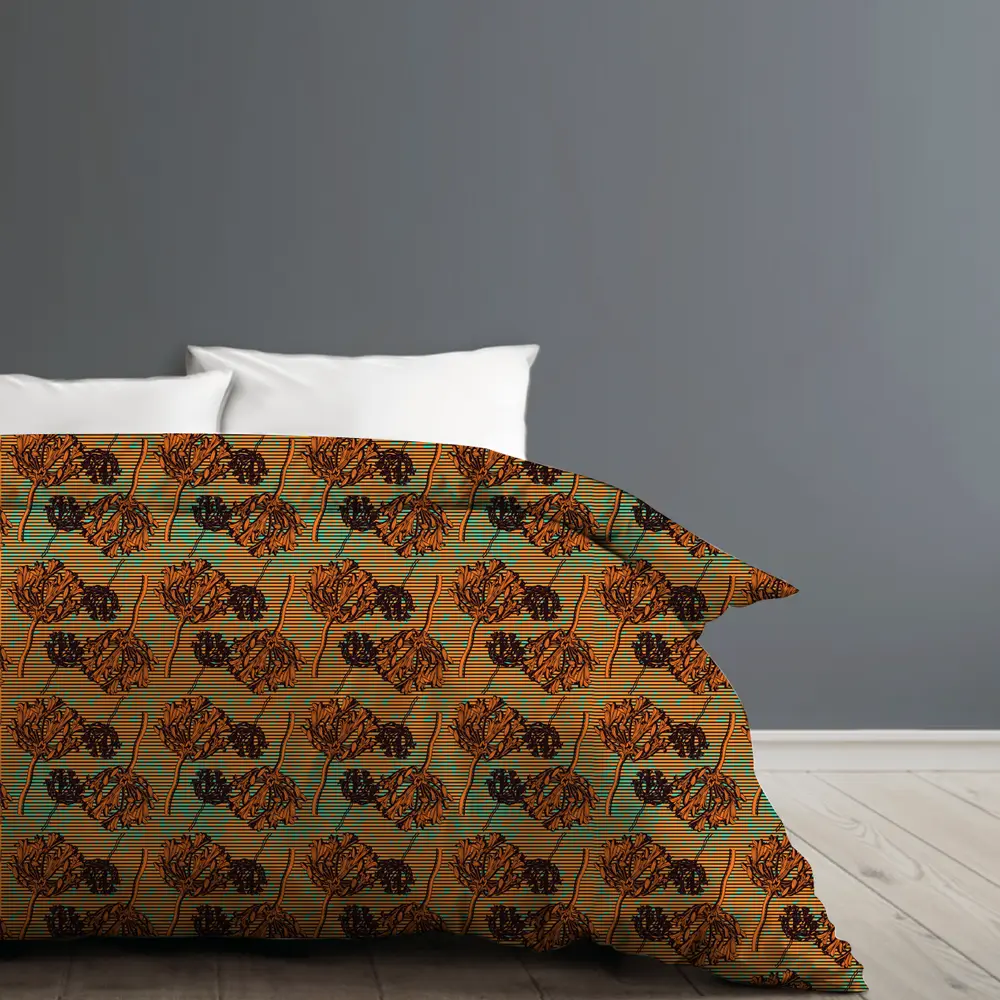 Agapanthus Ginger Snap duvet cover by © Nanjala Design for UndaMeta