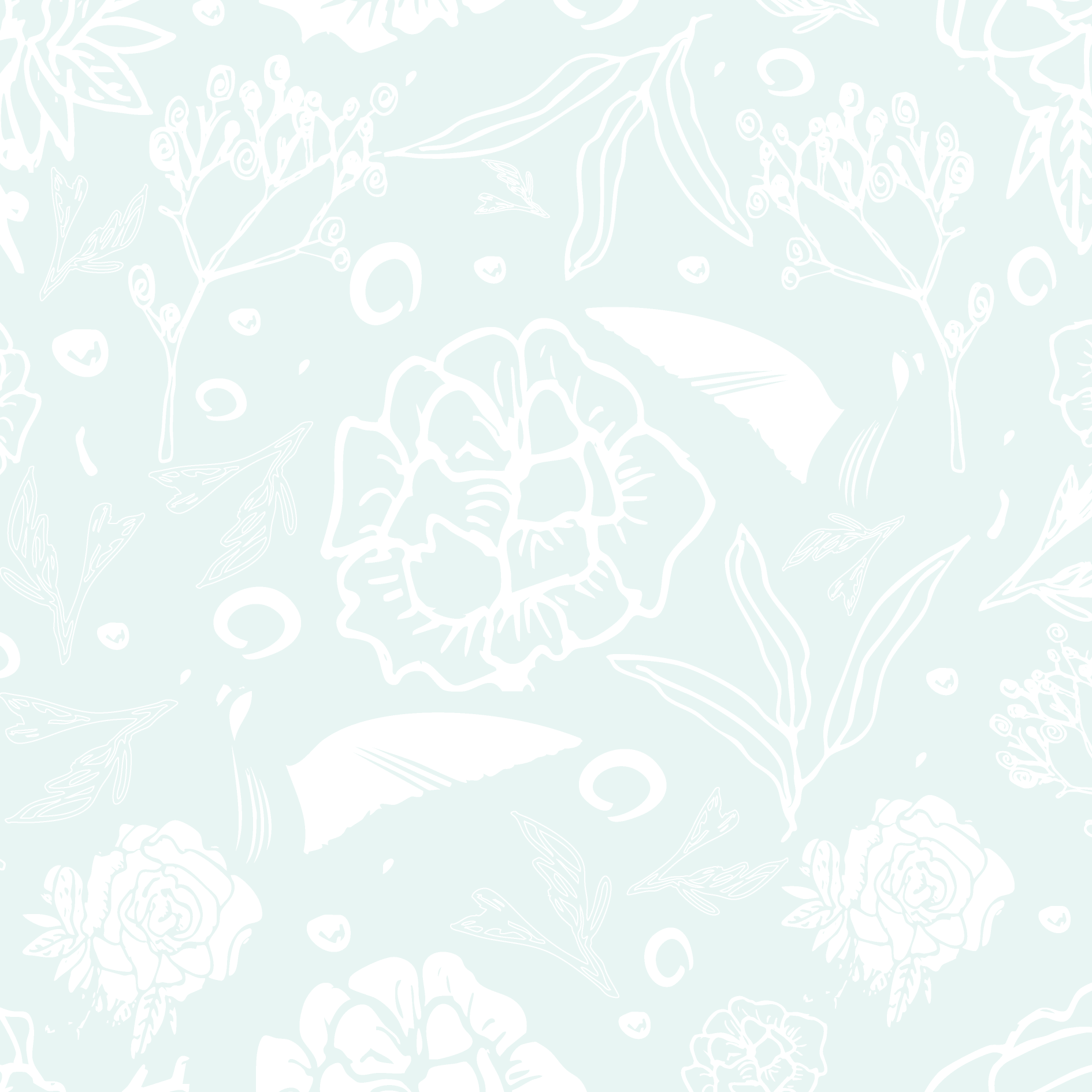 Monochrome silhouettes of birds, flowers, and leaves, inspired by the silent spectators of my wedding day