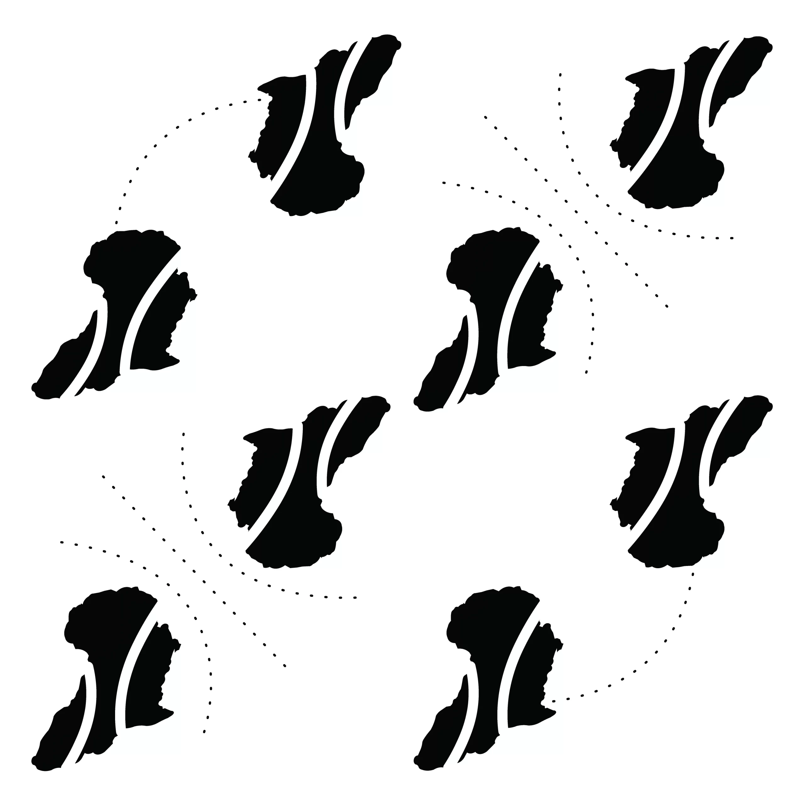 Pattern of Africa Connection in black and white