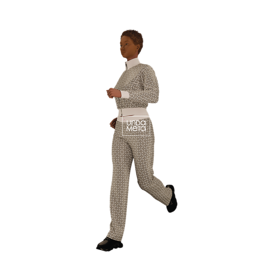 Duara Lily Black & White pattern design on 3D model by © 2025 Nanjala Design