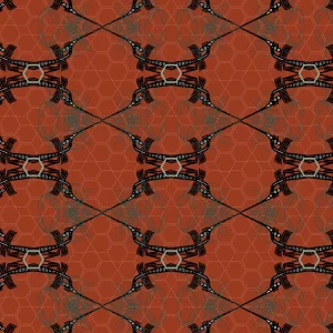 Nature's architect, by Prudence Nailantei, burnt sienna, olive green, black, white.