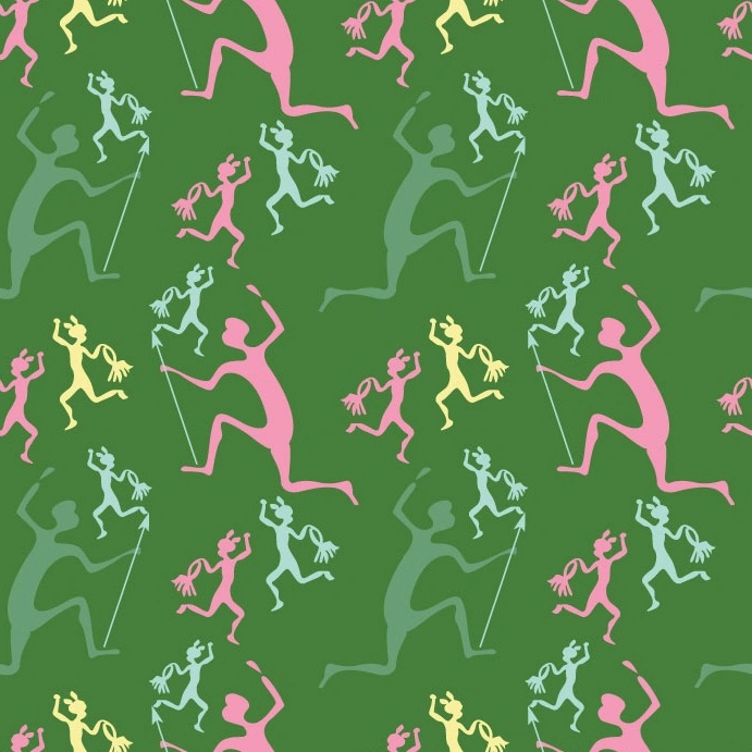 South Africa Cave Paintings Green by © 2025 Anna Okumu Mbogo for UndaMeta