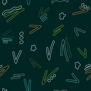 abstract, outline, random stroks, dots, stars, green, simple