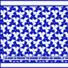 Blue and white patterned leso fabric featuring repeated dove and cross motifs. At the bottom, a Bible verse reads ‘He saved us through the washing of rebirth and renewal by the Holy Spirit. Titus 3:5.’ The design symbolizes peace, renewal, and spiritual grace by Evangelico for UndaMeta