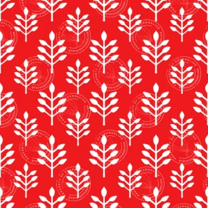 African Botanical Print in Red