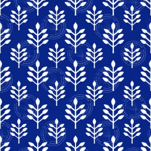 African botanical Print in blue