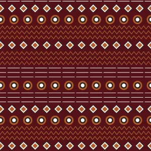 Geometric African Sunset Horizon Mud-Cloth-Inspired Pattern © 2026 Sally K for UndaMeta