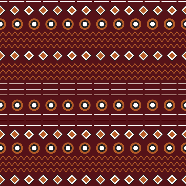 African Sunset Horizon Mud-Cloth-Inspired Pattern © 2026 Sally K for UndaMeta