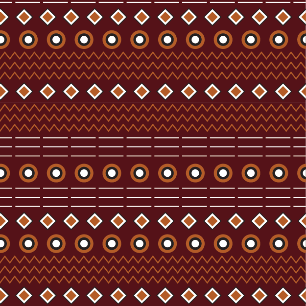Geometric African Sunset Horizon Mud-Cloth-Inspired Pattern © 2026 Sally K for UndaMeta