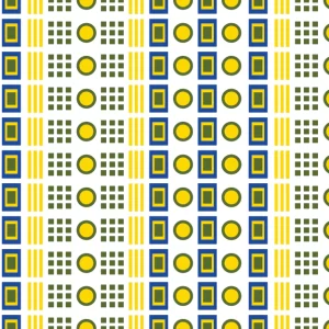 Ochre and cobalt blue combo geometric pattern © 2026 Sally K for UndaMeta