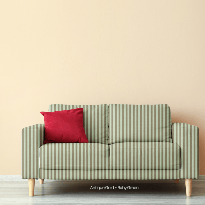 Maya Stripes 12 colourways on a sofa © 2026 Nanjala Design for UndaMeta