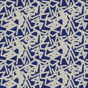 Cobalt Flux Urban Script, pattern design by © 2026 Sally K for UndaMeta
