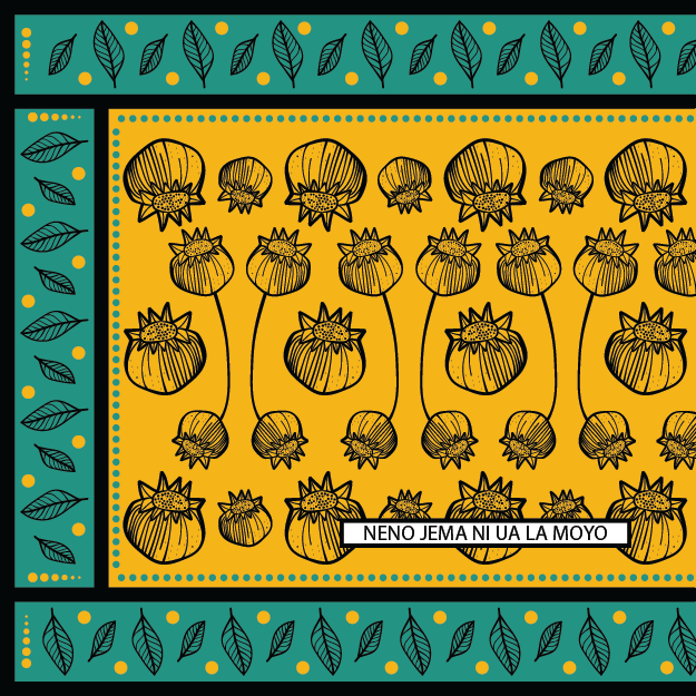 Flower Bulbs by @ Untidylines 2026 for Undameta. Colours in barley, midnight, tangerine and candy.